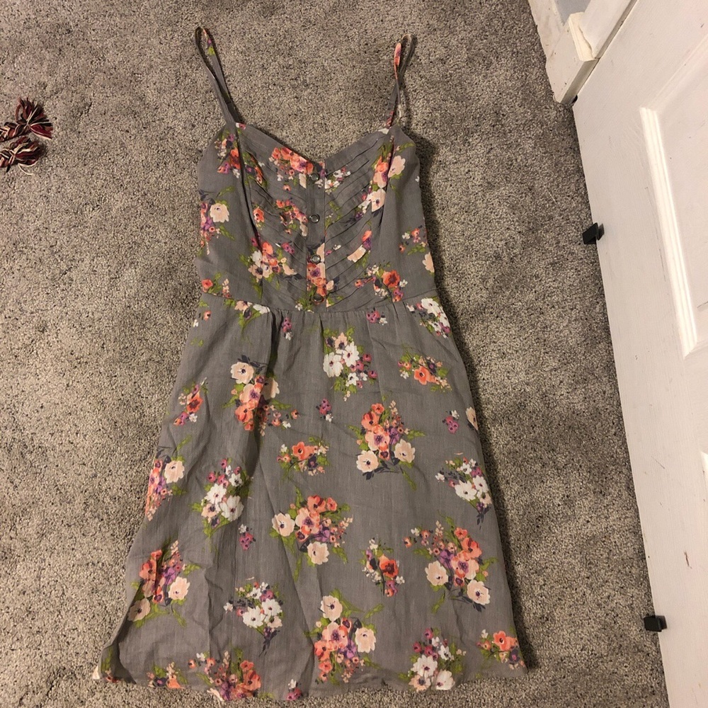 Gray floral dress
